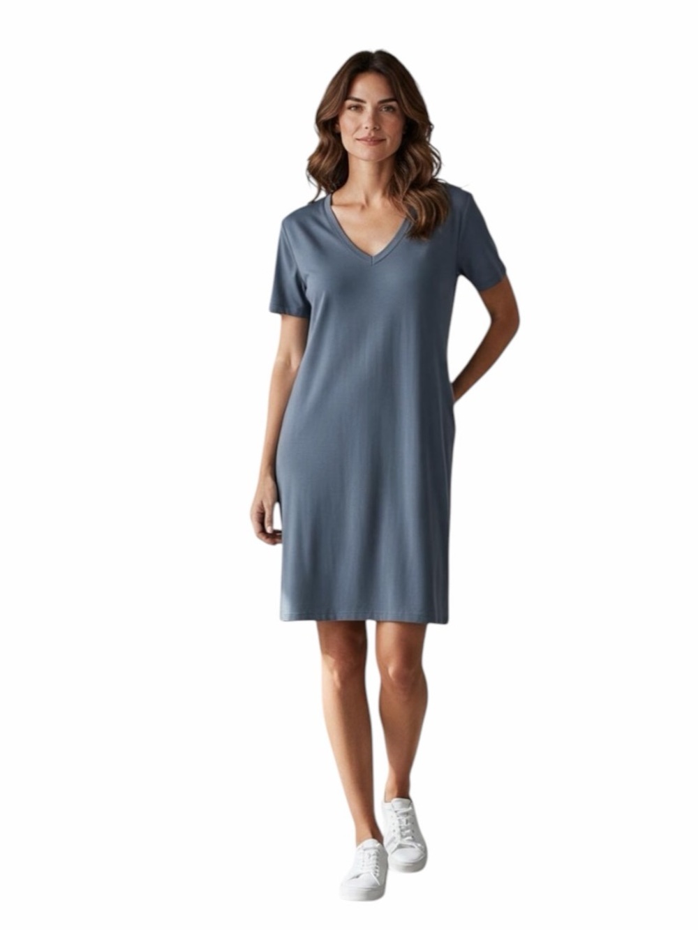 NWT🌺Susana Monaco•V Neck Short Sleeve Shift Mini Dress